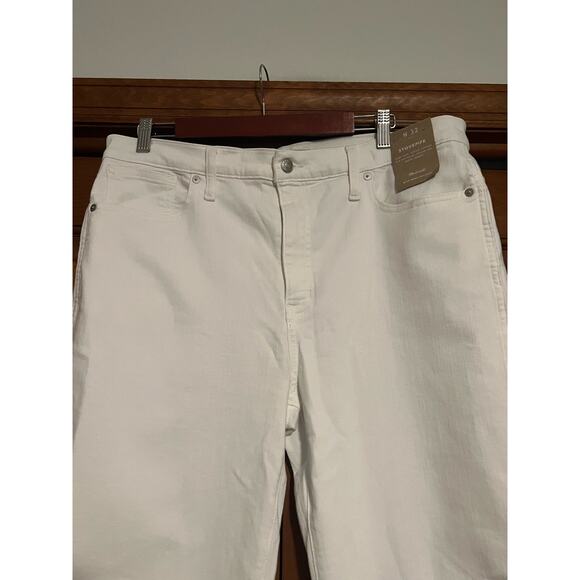 NWT Madewell Women's Straight Leg Stovepipe Denim Jeans Pure White Size 32 - Picture 6 of 12